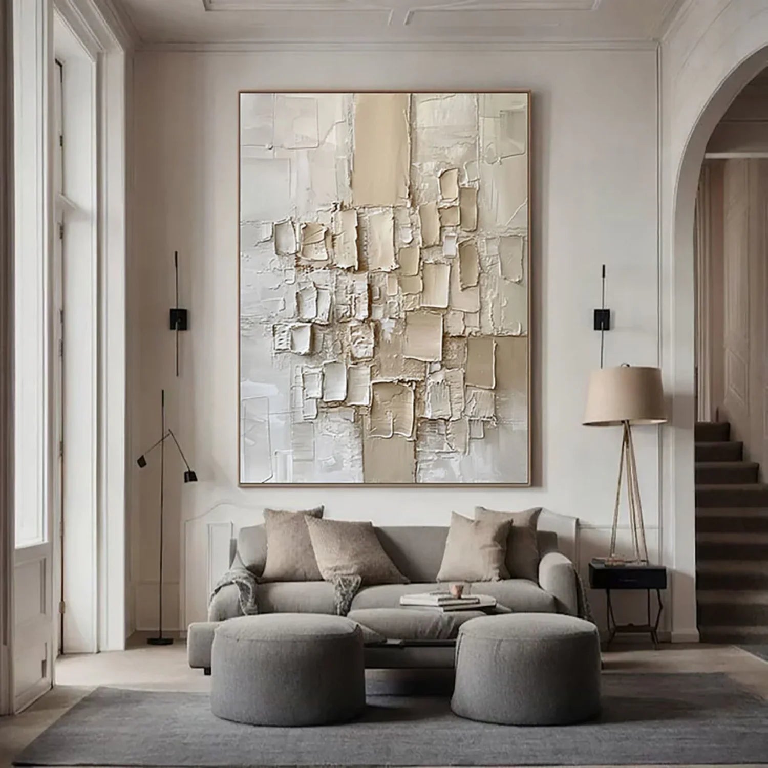 Beige Abstract Textured Wall Art GS0073 - Viral Wall Art